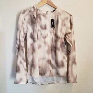 Express Concious Edit Recycled Oversized Blouse Longsleeve Women's XS New Nwt